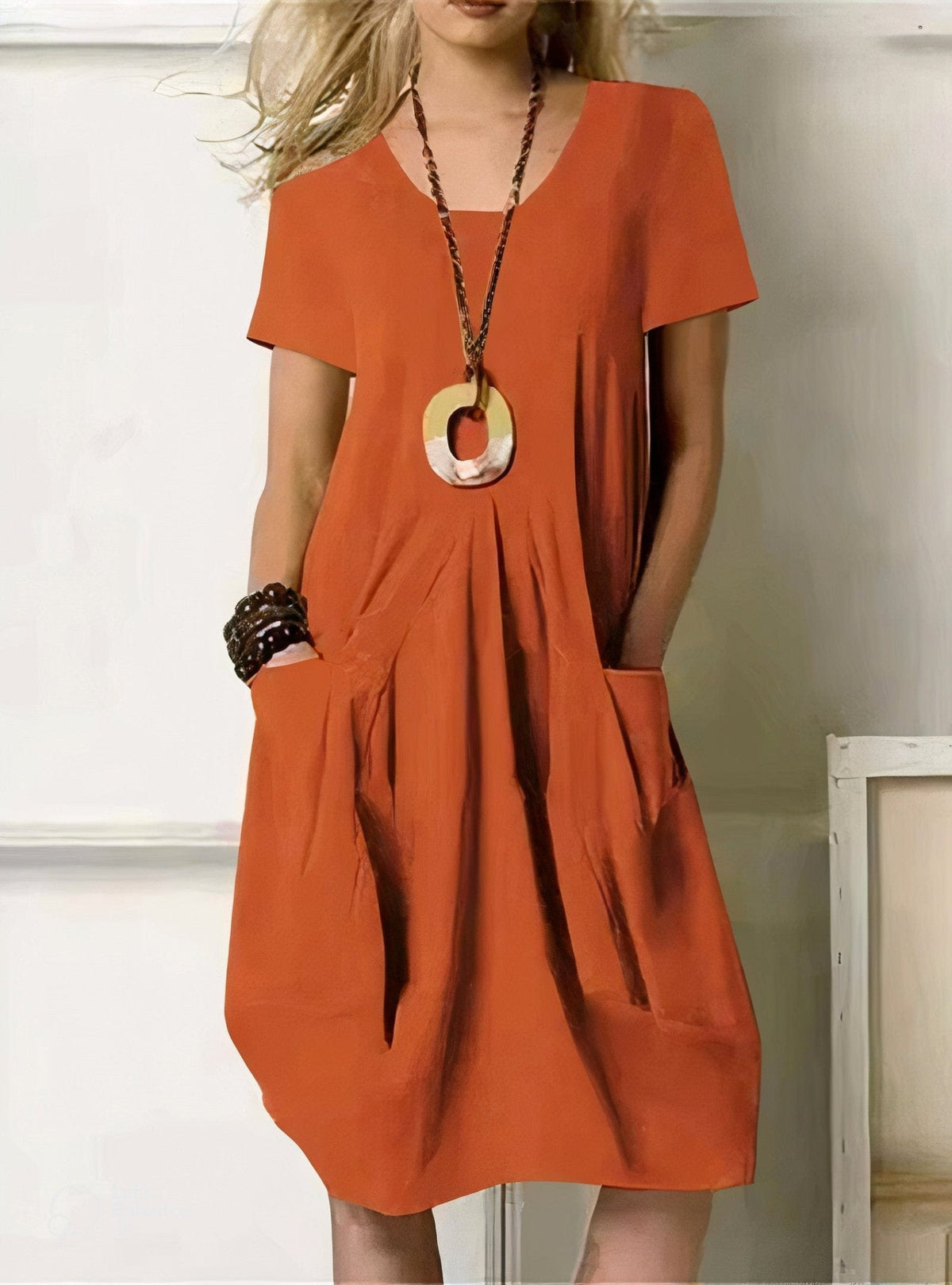 Kwani Flow Dress in orange – Golden Hour Wardrobe
