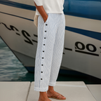 Rea Striped Pants, kleur Khaki