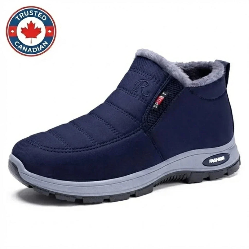 Sianna quilted slip-on ankle boot in Blue, side view