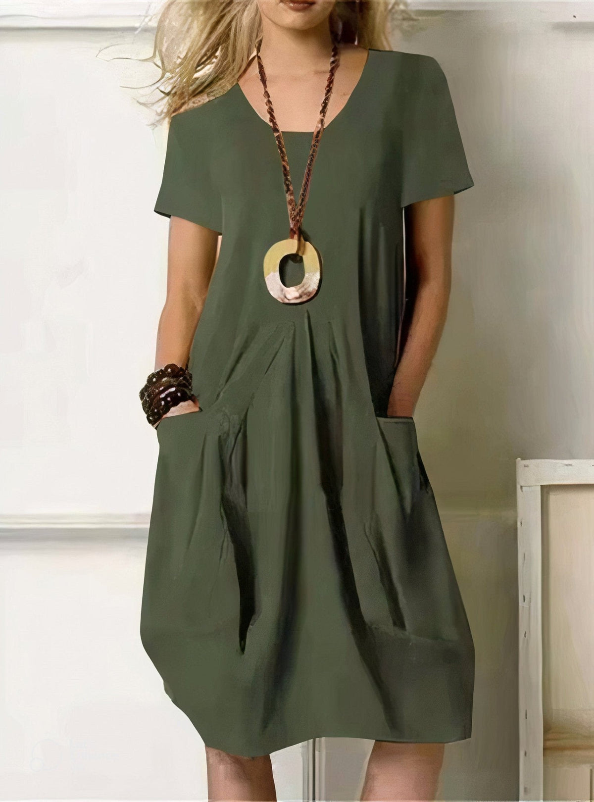 Kwani Flow Dress in green – Golden Hour Wardrobe