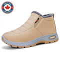 Sianna quilted slip-on ankle boot in Beige, side view