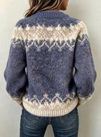 Norabelle™ | Fair Isle V-neck Knit Sweater